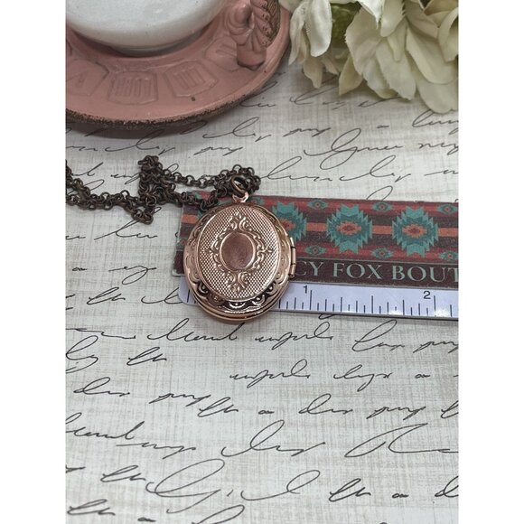 Rose Gold Brass Raven Purple Black Crow Locket Necklace Pendant Gothic Wedding - Picture 11 of 14